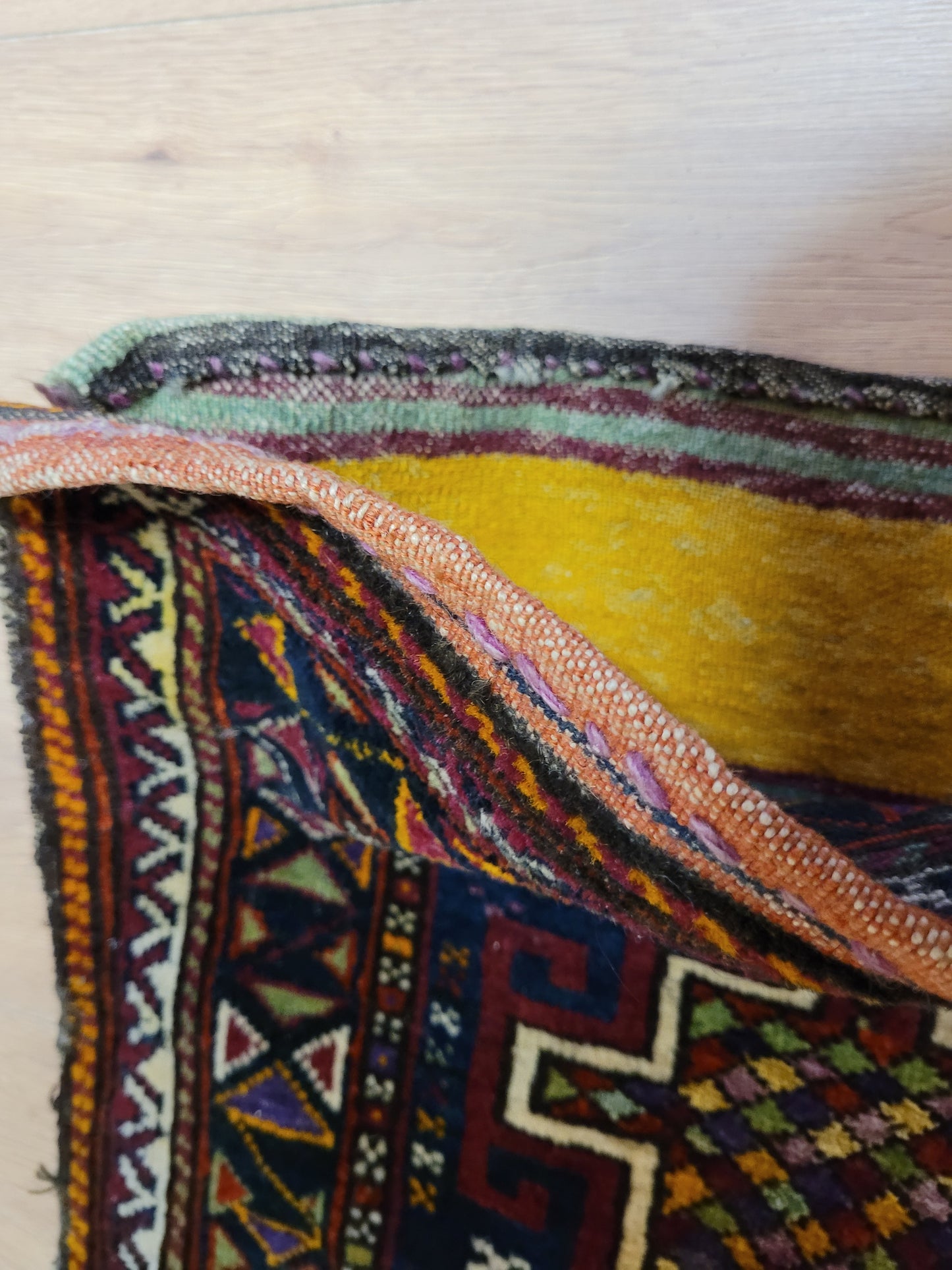 Orientteppich handgeknüpft Kaukasisch Kazak Tasche 100×50 cm