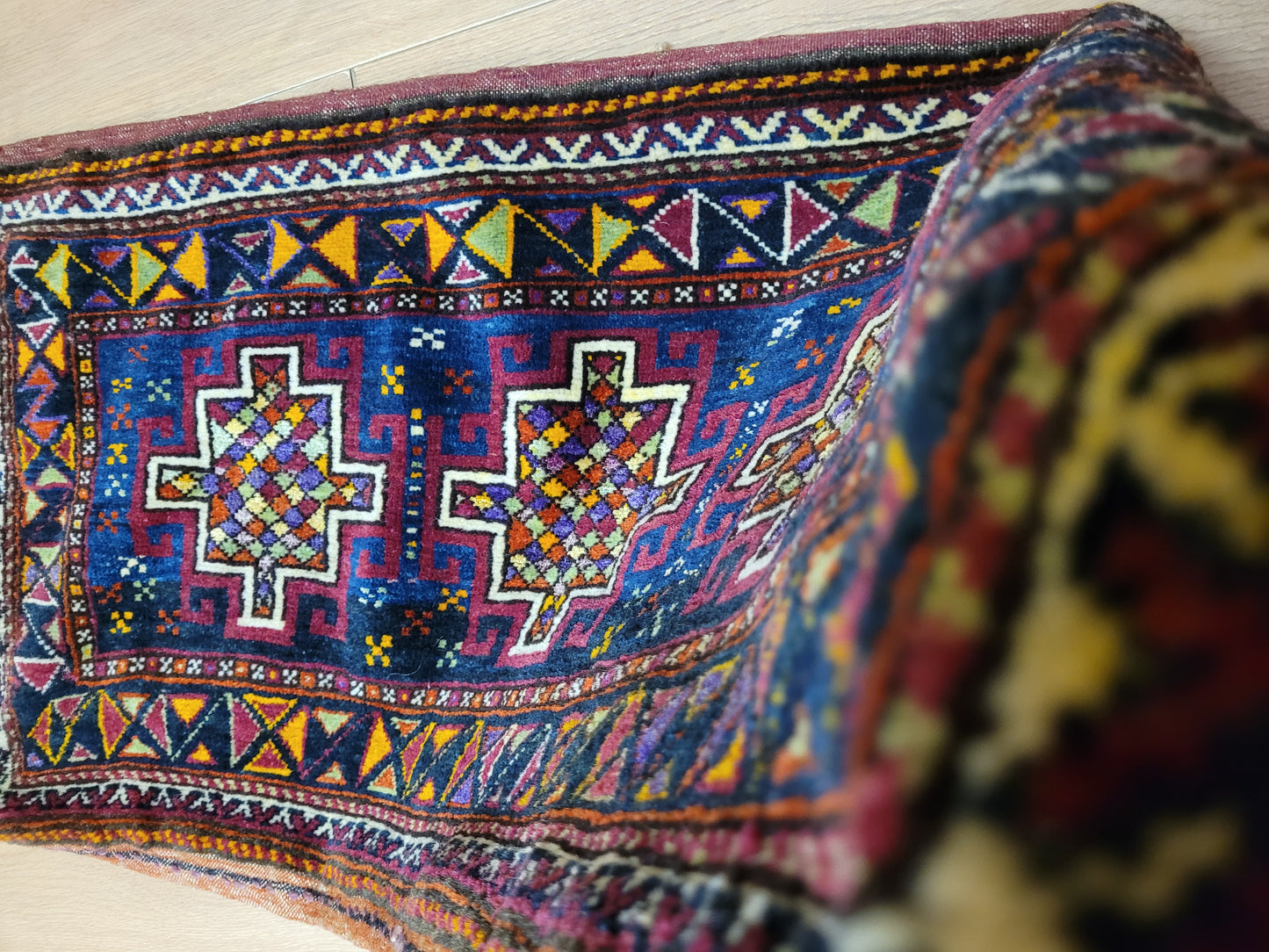 Orientteppich handgeknüpft Kaukasisch Kazak Tasche 100×50 cm