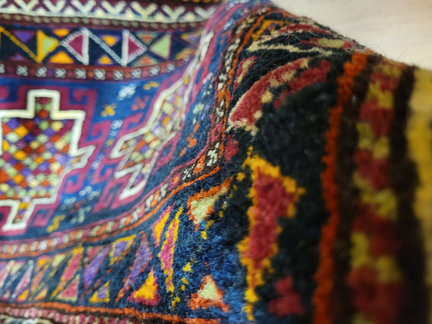 Orientteppich handgeknüpft Kaukasisch Kazak Tasche 100×50 cm