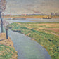 Ölgemälde Rheinufer Düsseldorf Fritz Köhler (1887-1972) Landschaft 63x73cm