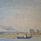 Ölgemälde Rheinufer Düsseldorf Fritz Köhler (1887-1972) Landschaft 63x73cm