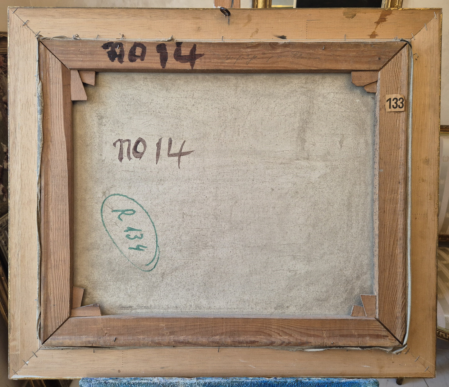 Ölgemälde Rheinufer Düsseldorf Fritz Köhler (1887-1972) Landschaft 63x73cm