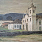 Ölgemälde Impressionismus Handsigniert Dorfkirche Lateinamerika (XX)