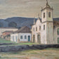 Ölgemälde Impressionismus Handsigniert Dorfkirche Lateinamerika (XX)