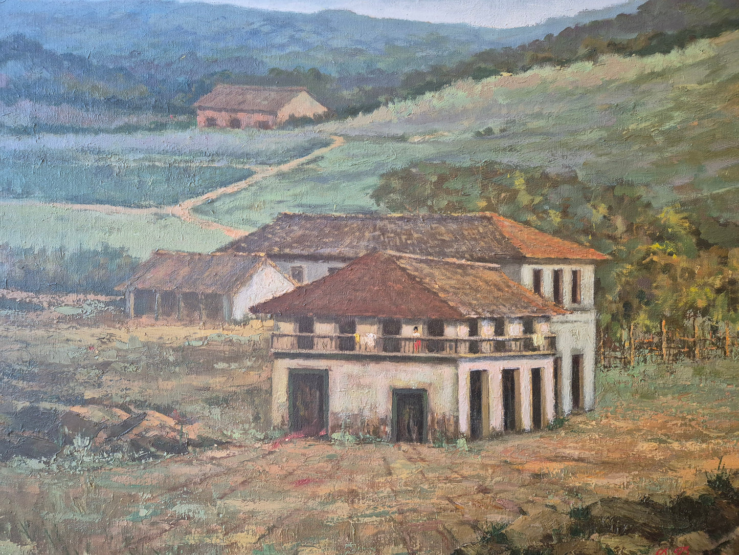 Ölgemälde Landschaft Donato Pacicco (XX) Velho Engenho Em Parati 72x88cm