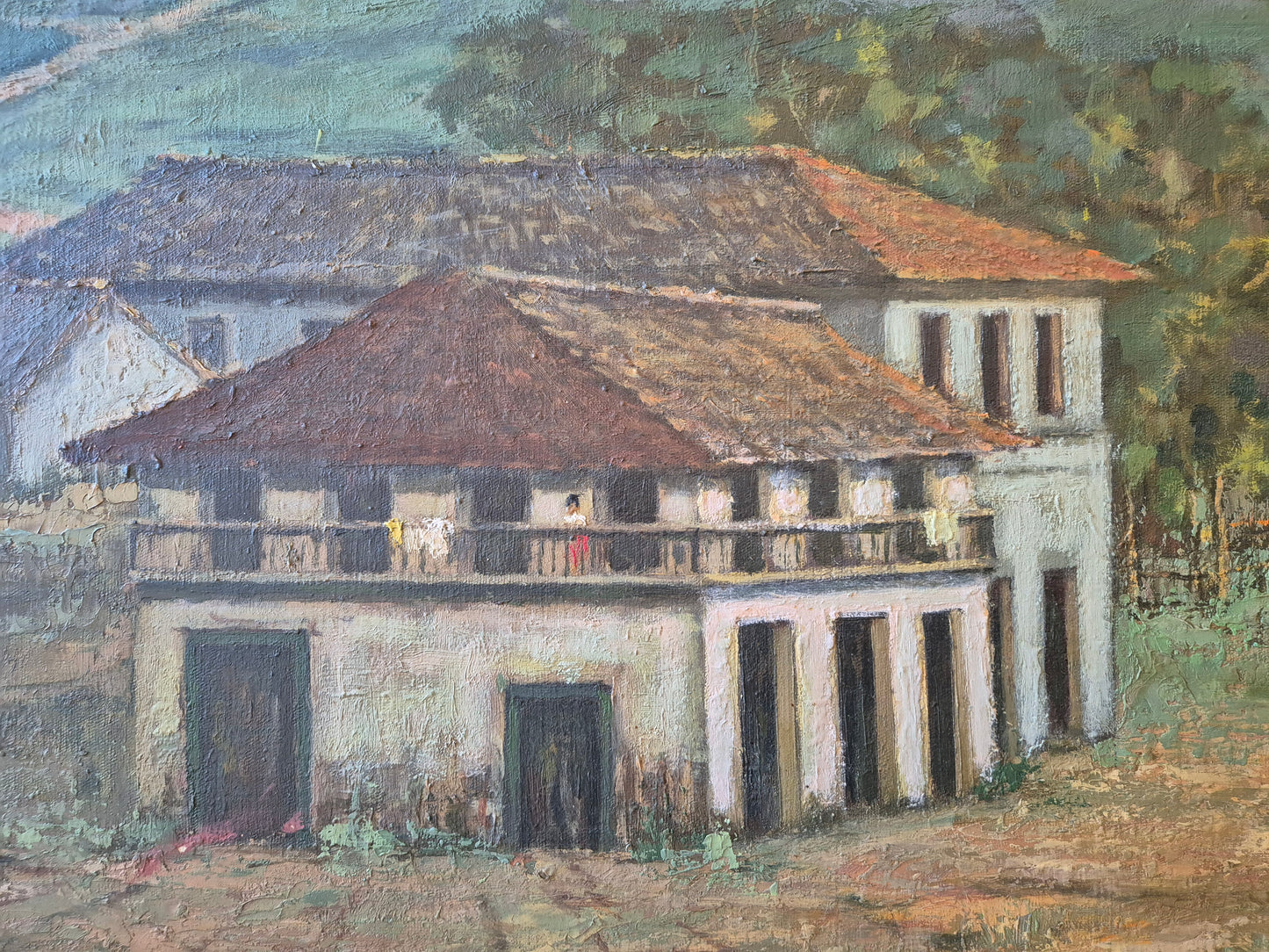 Ölgemälde Landschaft Donato Pacicco (XX) Velho Engenho Em Parati 72x88cm