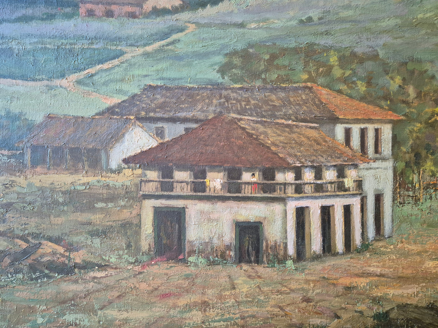 Ölgemälde Landschaft Donato Pacicco (XX) Velho Engenho Em Parati 72x88cm