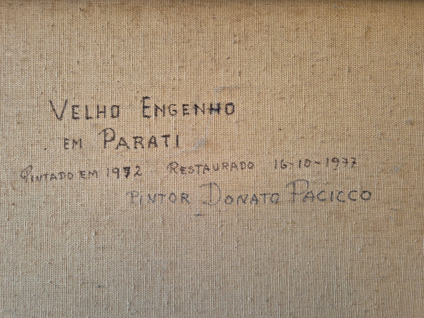 Ölgemälde Landschaft Donato Pacicco (XX) Velho Engenho Em Parati 72x88cm