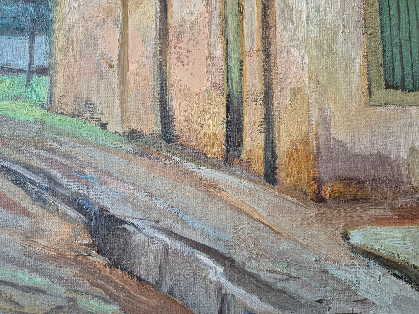 Ölgemälde Landschaft Brasilien Omar Pellegatta (1925-2001) Dorfkirche 78x68