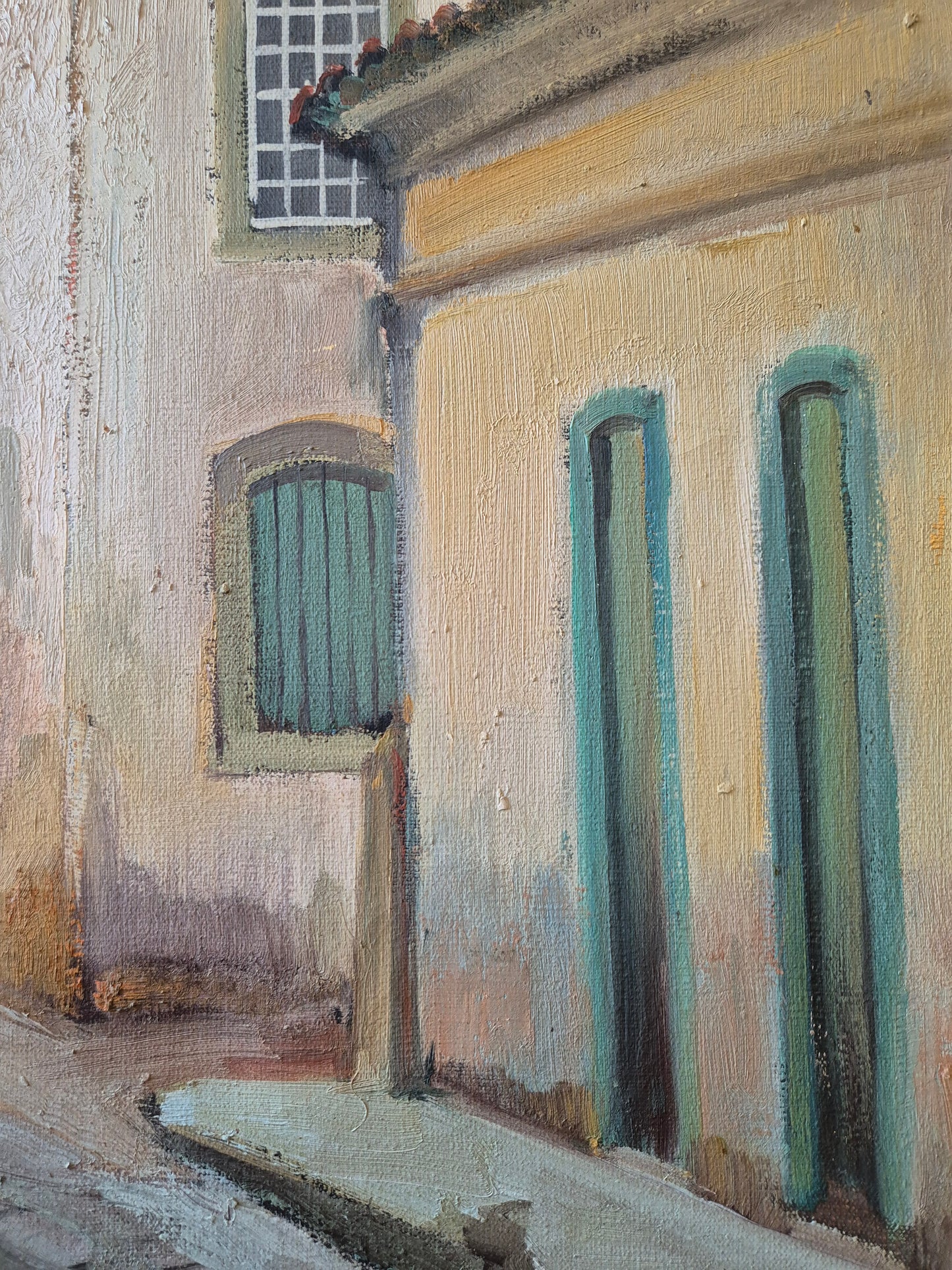 Ölgemälde Landschaft Brasilien Omar Pellegatta (1925-2001) Dorfkirche 78x68