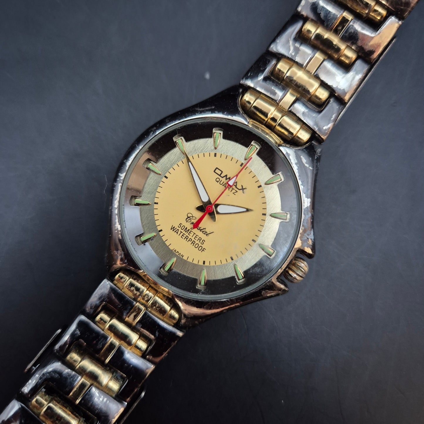 Omax Crystal Damen Uhr – Sportliche Bicolor Quarz 50M