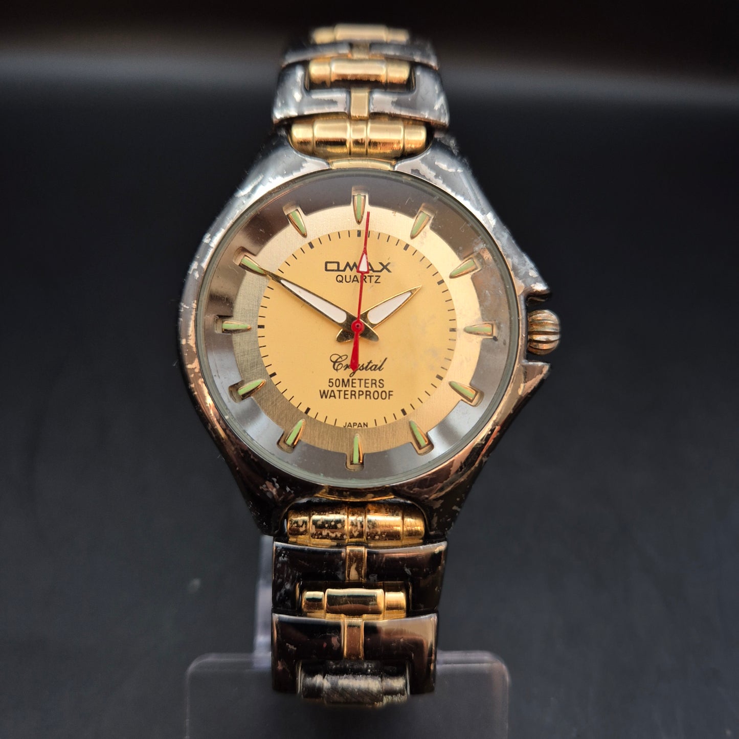 Omax Crystal Damen Uhr – Sportliche Bicolor Quarz 50M