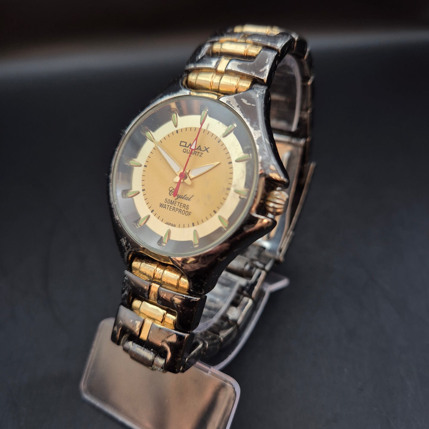 Omax Crystal Damen Uhr – Sportliche Bicolor Quarz 50M