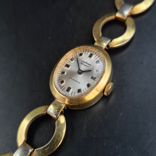 Elegante Damen Uhr von Pallas – Goldfarbenes Armband im Vintage-Stil