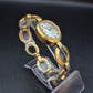 Elegante Damen Uhr von Pallas – Goldfarbenes Armband im Vintage-Stil