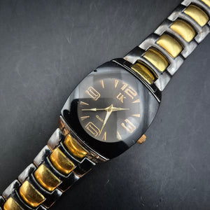 Moderne LK Herren Uhr – Schwarzes Zifferblatt mit Bicolor-Armband