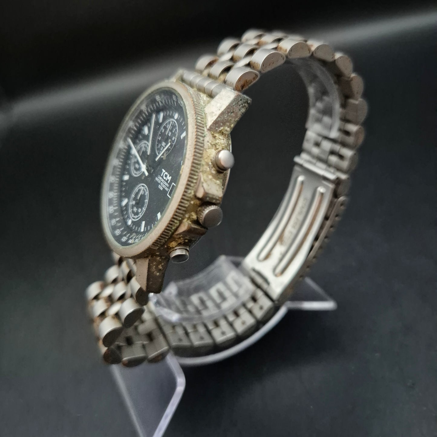 TCM Herren Uhr Chronograph – Robustes Edelstahlmodell mit Tachymeter