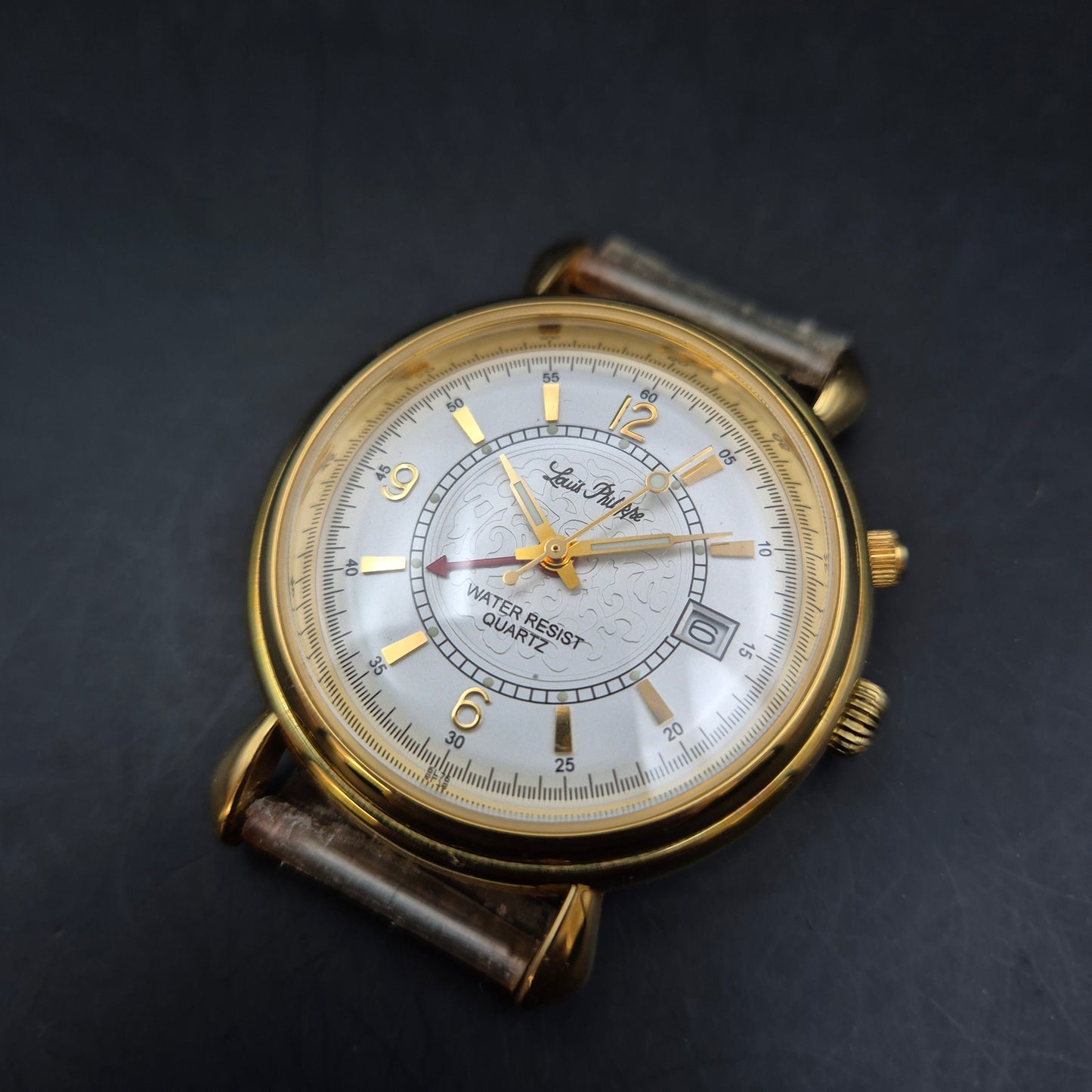 Louis Philippe Herren Uhr – Goldene President Watch mit Datumsanzeige