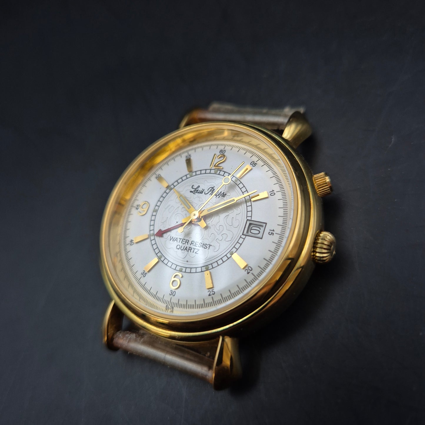 Louis Philippe Herren Uhr – Goldene President Watch mit Datumsanzeige