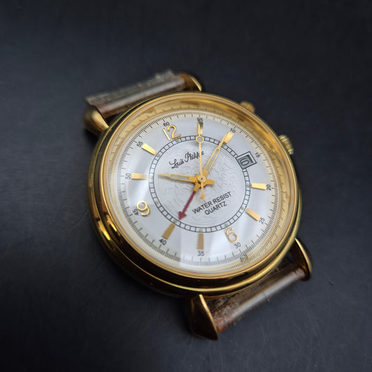 Louis Philippe Herren Uhr – Goldene President Watch mit Datumsanzeige