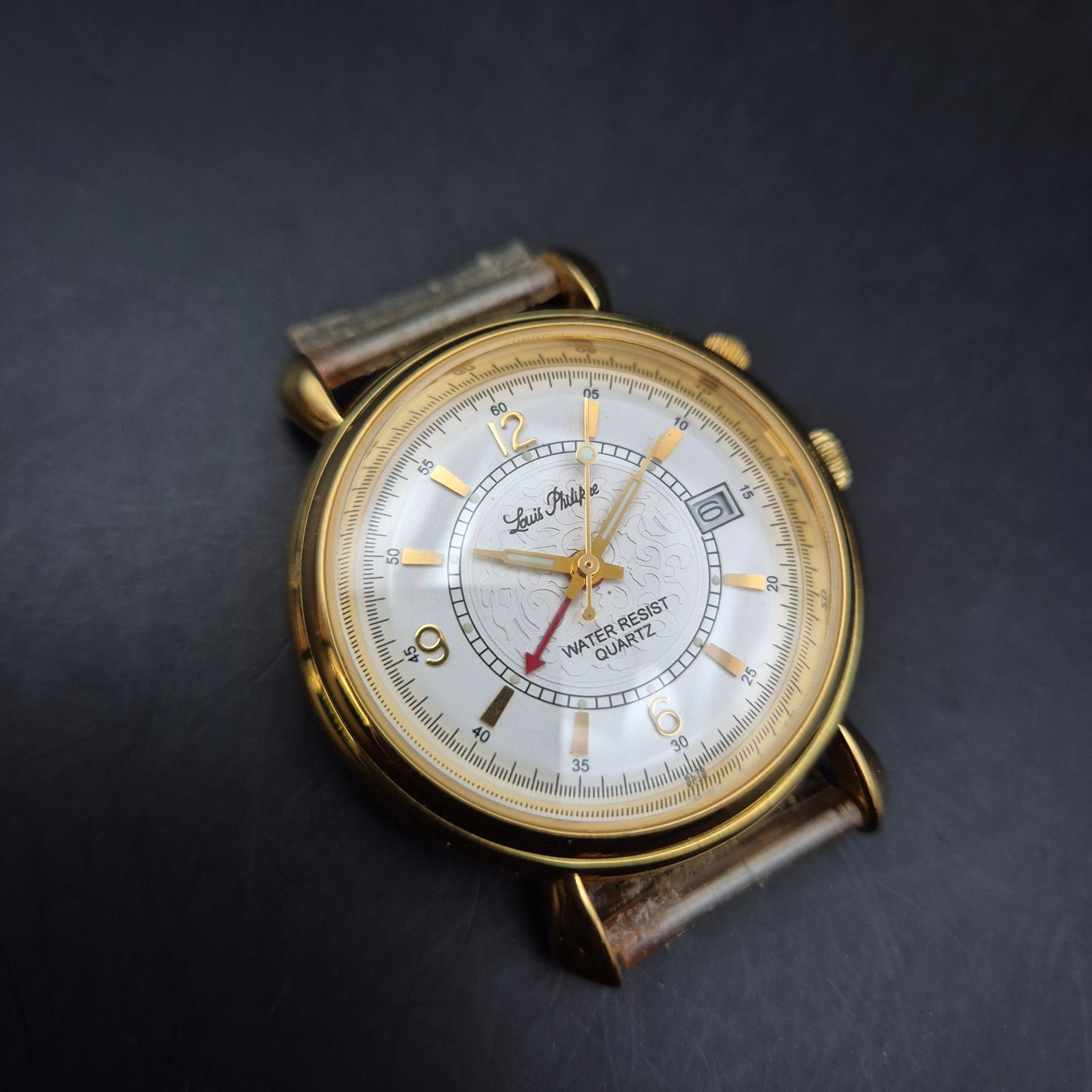 Louis Philippe Herren Uhr – Goldene President Watch mit Datumsanzeige