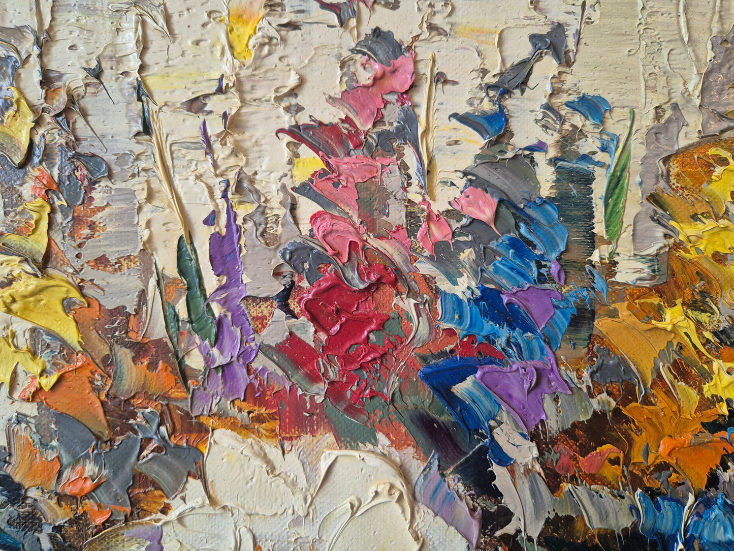 Ölgemälde Stillleben Blumen Genevieve Berthiyn (XX) Gerahmt 55x45cm