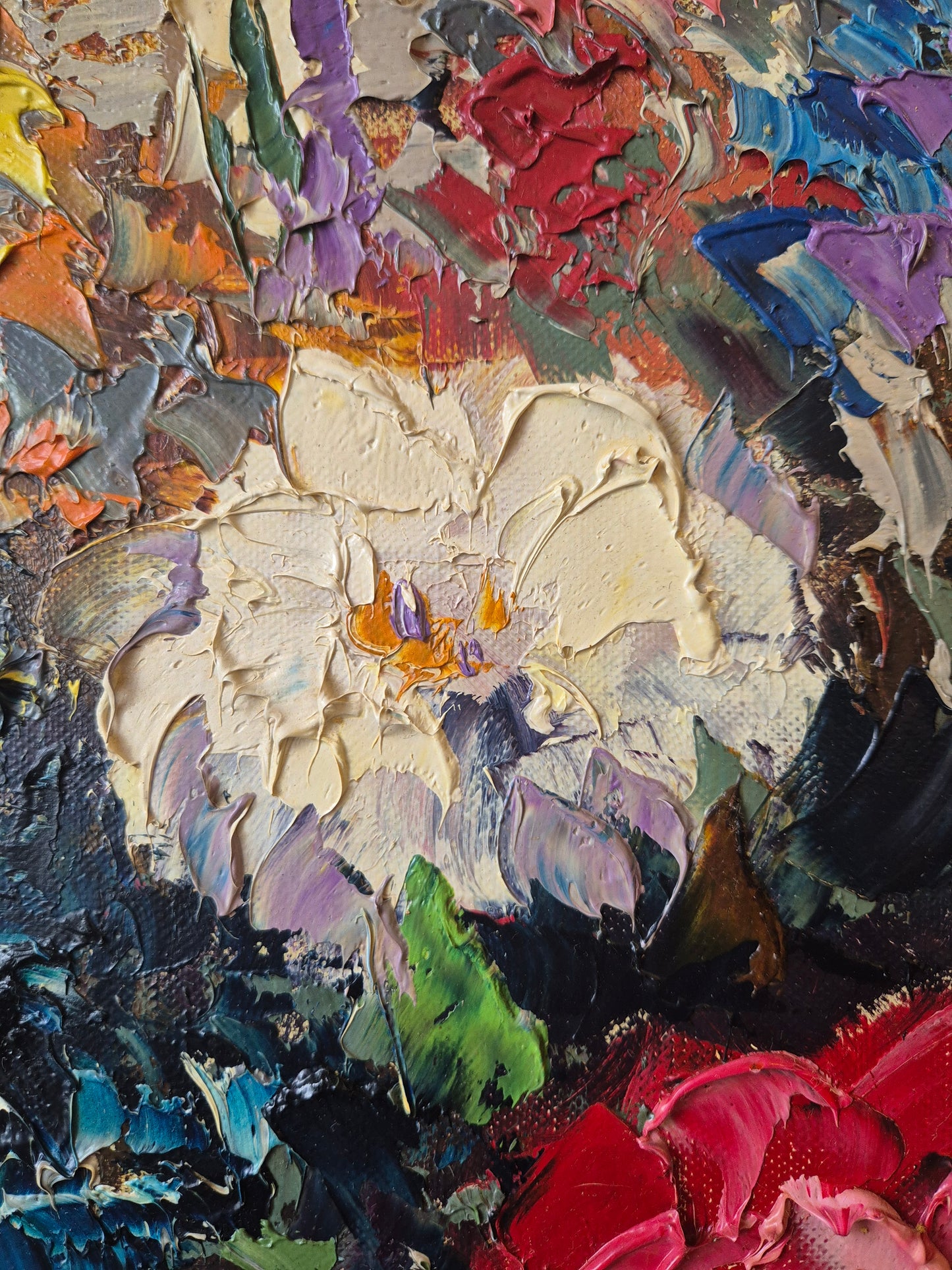 Ölgemälde Stillleben Blumen Genevieve Berthiyn (XX) Gerahmt 55x45cm