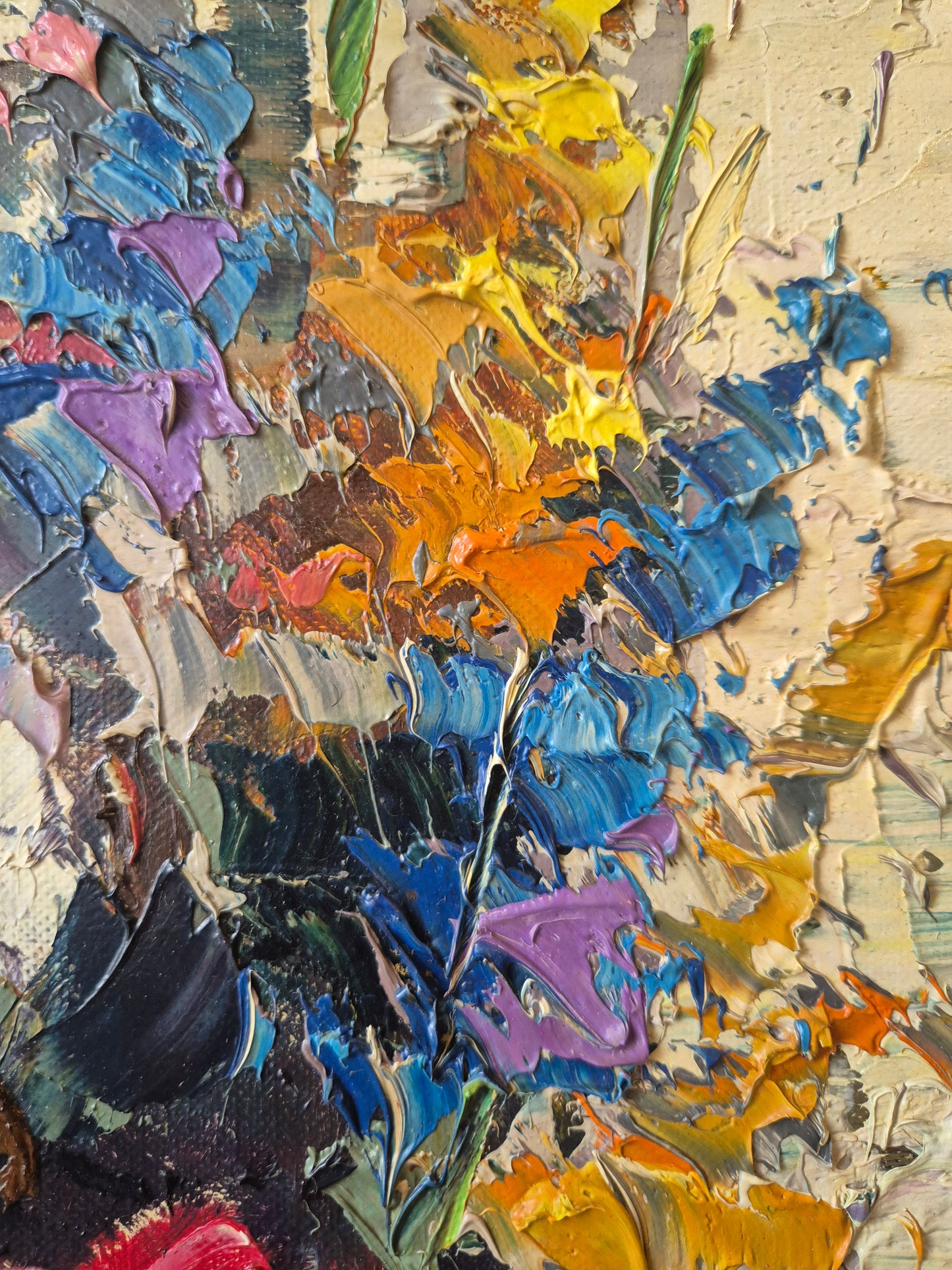 Ölgemälde Stillleben Blumen Genevieve Berthiyn (XX) Gerahmt 55x45cm