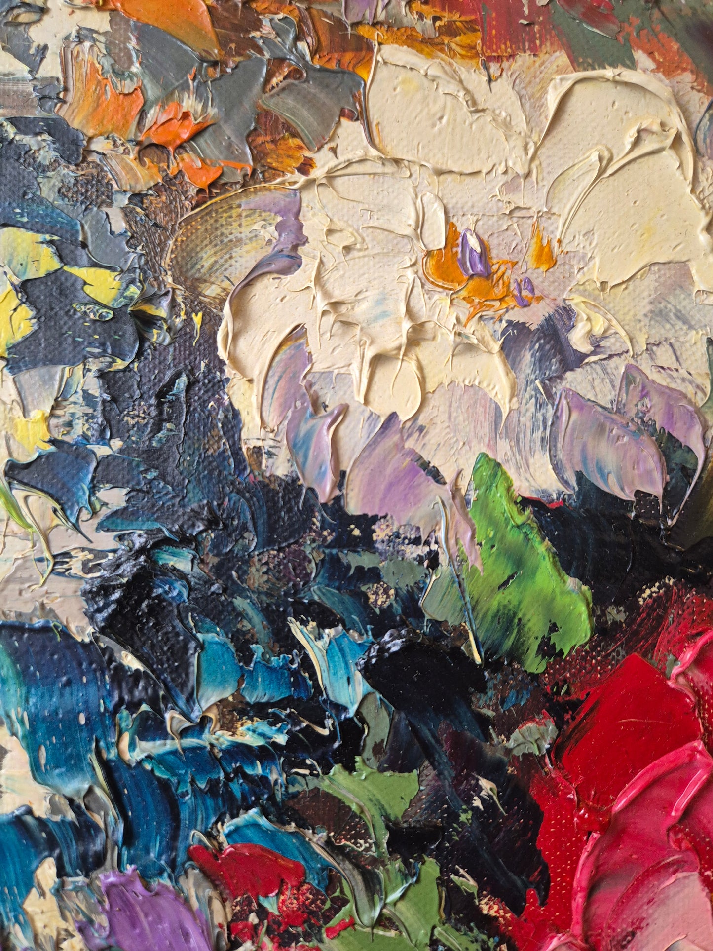 Ölgemälde Stillleben Blumen Genevieve Berthiyn (XX) Gerahmt 55x45cm