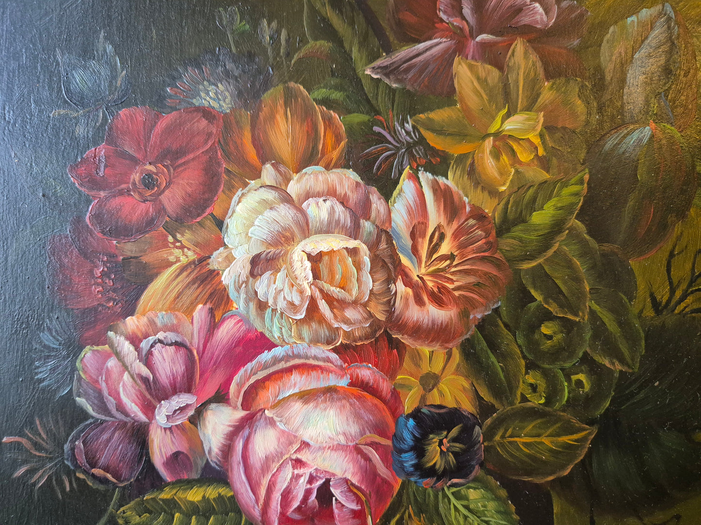 Gemälde Stillleben Blumen Handsigniert Blumenstrauß Harder (XX) 58x48cm