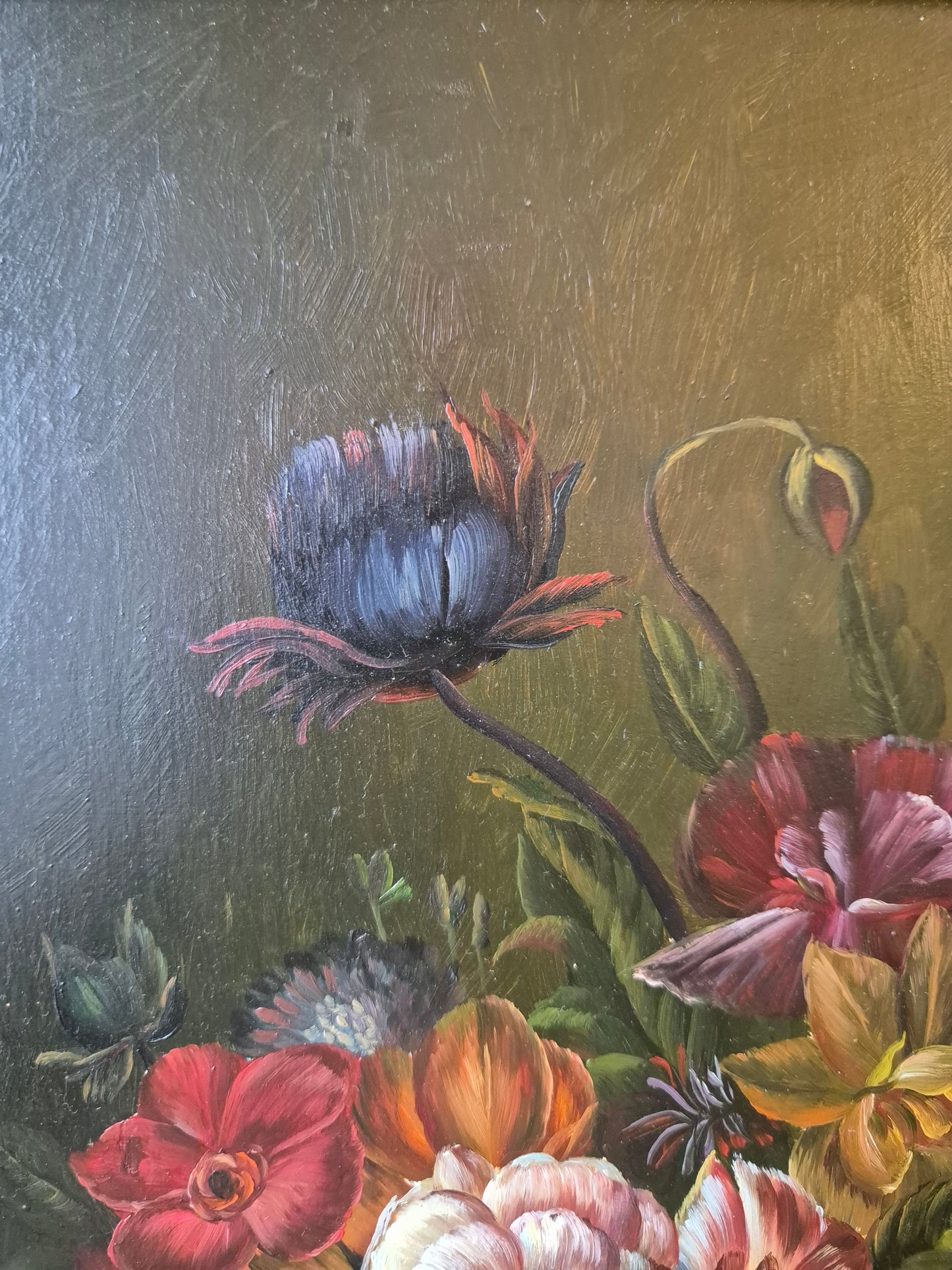 Gemälde Stillleben Blumen Handsigniert Blumenstrauß Harder (XX) 58x48cm