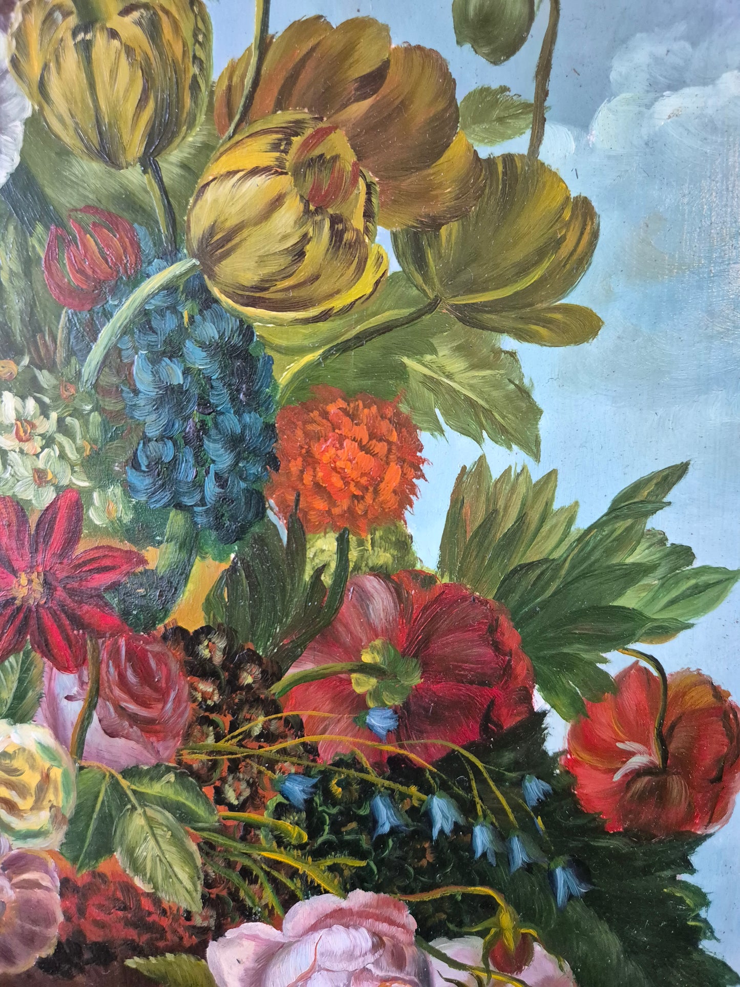 Gemälde Stillleben Blumen Blumenstrauß Handsigniert M. Wagner (XX) 55x45