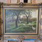Gemälde Landschaft Antik Gänse Bauernhof Peter Greeff (1865-1939) 38x48cm