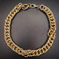Markante Gliederkette (Collier) – Breites, glänzendes Gold