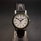 Minimalistische BAHNHOF Damen Uhr – Schwarzes Lederband