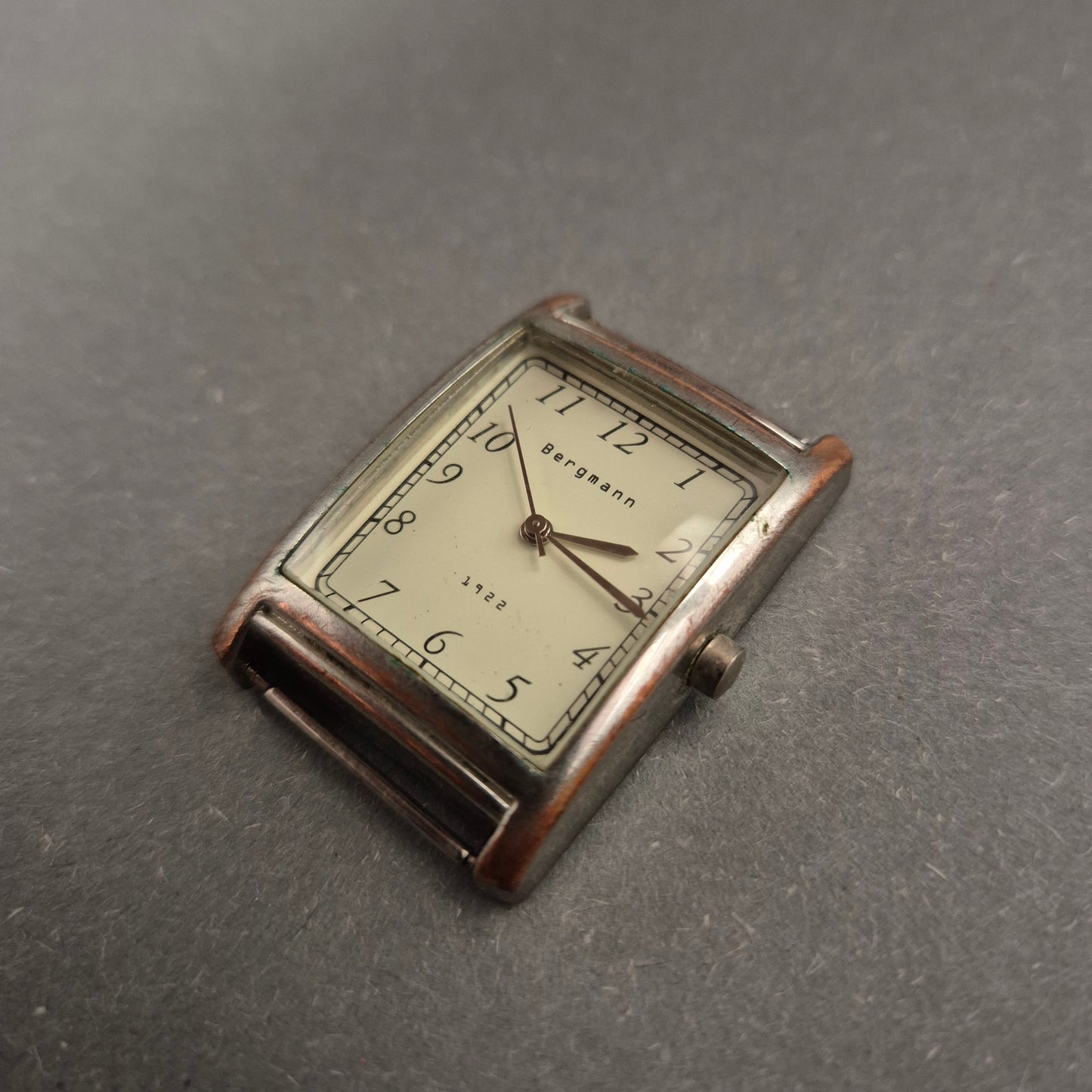 Vintage Herren Uhr von Bergmann – Rechteckiges Edelstahlgehäuse