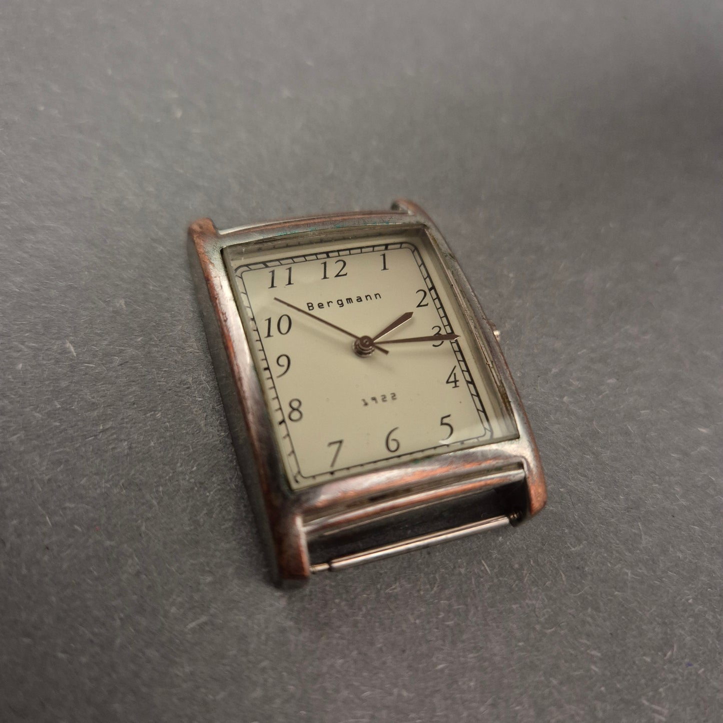 Vintage Herren Uhr von Bergmann – Rechteckiges Edelstahlgehäuse