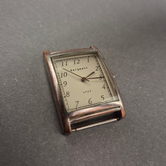 Vintage Herren Uhr von Bergmann – Rechteckiges Edelstahlgehäuse