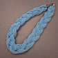 Geflochtene Perlen Halskette in Hellblau – Sommerliches Statement