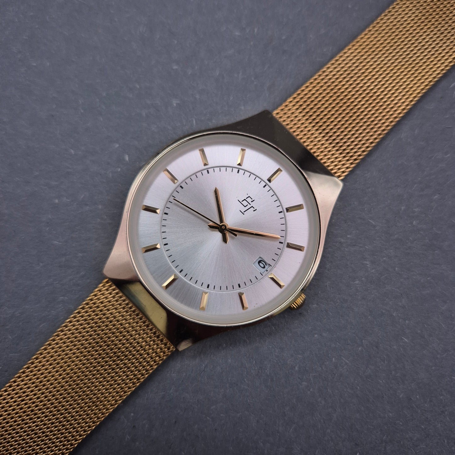 Elegante EURO TOPS Herren Uhr – Klassisch & Vergoldet