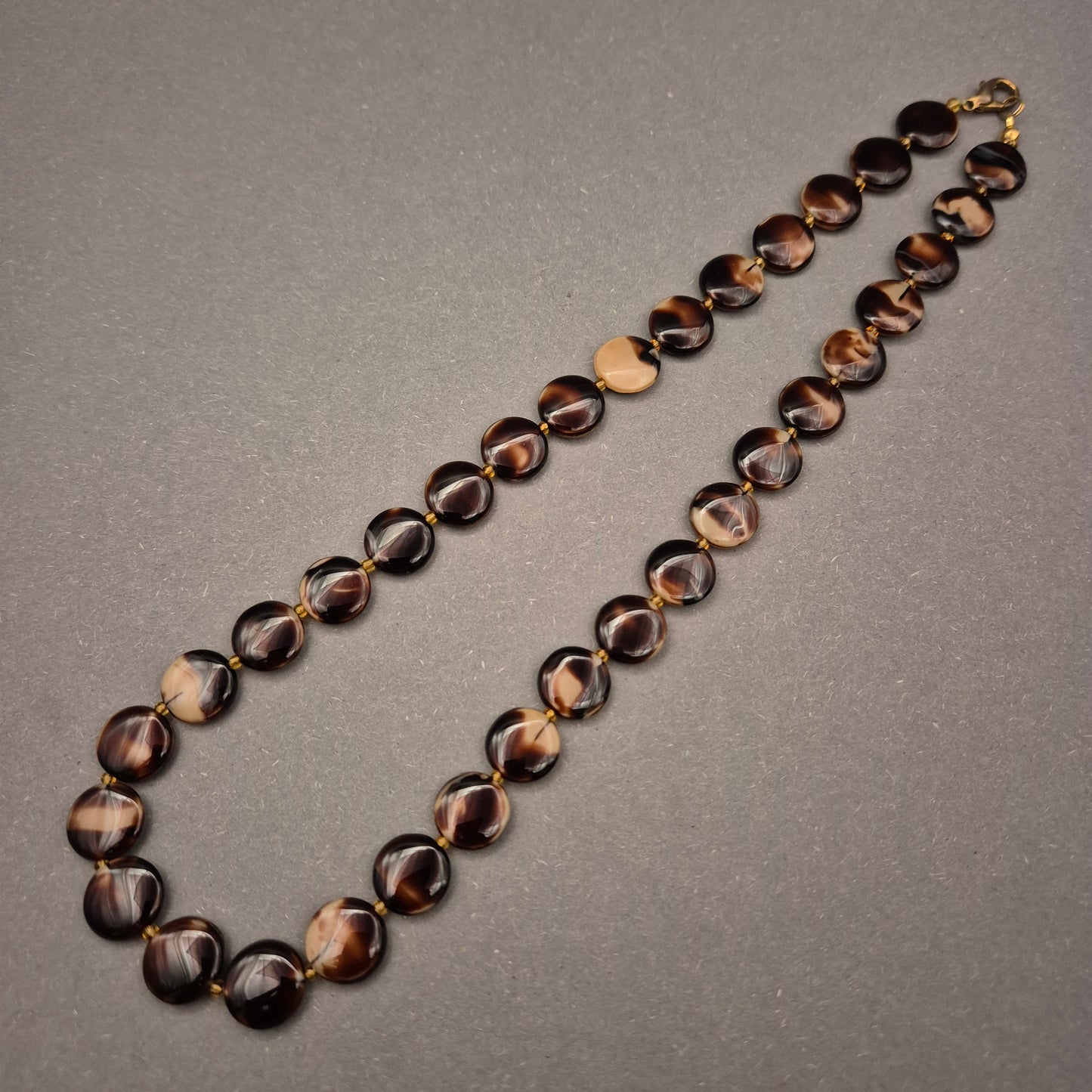 Vintage Halskette in Schildpatt-Optik – Braun marmoriert