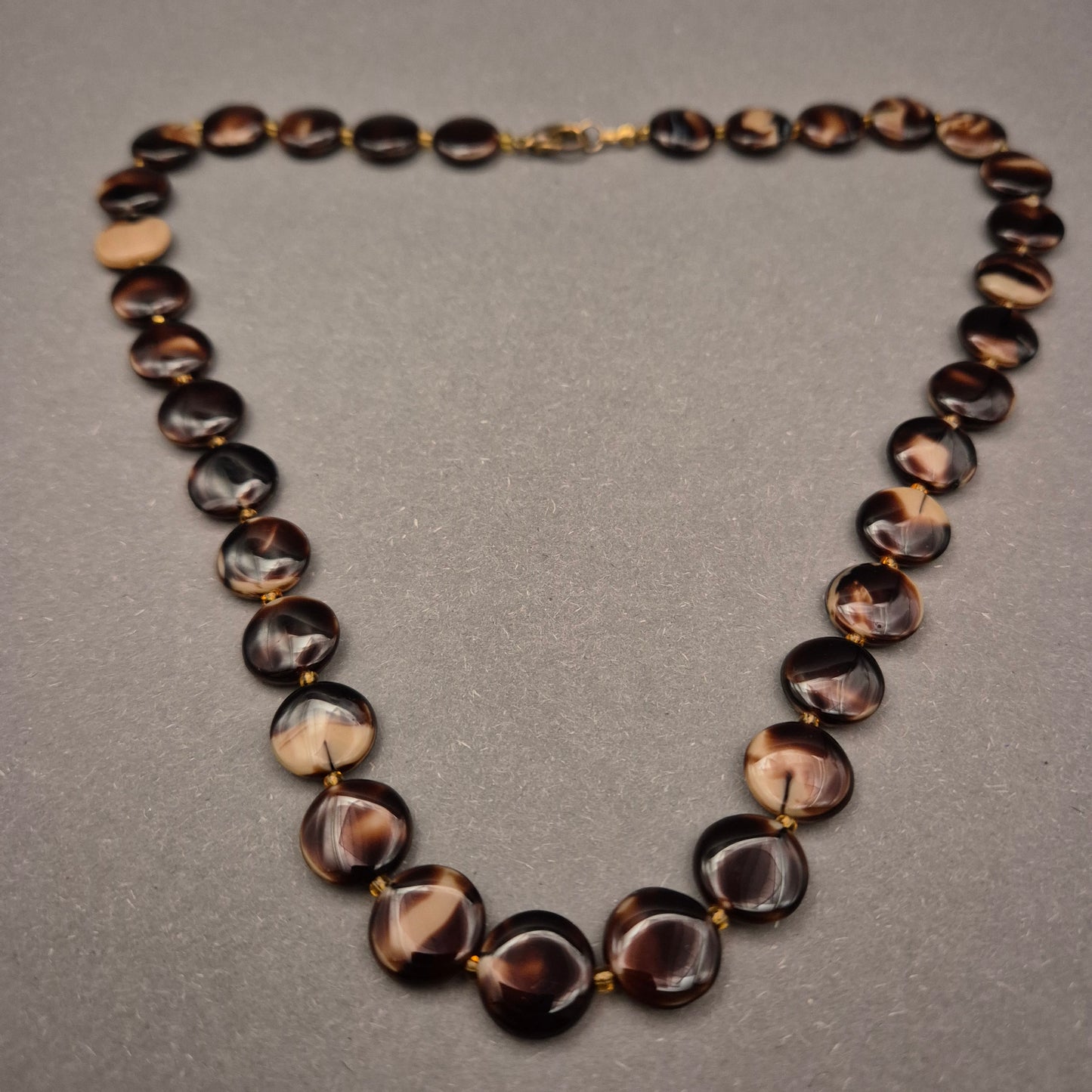 Vintage Halskette in Schildpatt-Optik – Braun marmoriert
