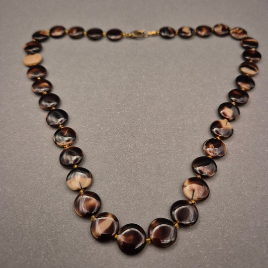 Vintage Halskette in Schildpatt-Optik – Braun marmoriert