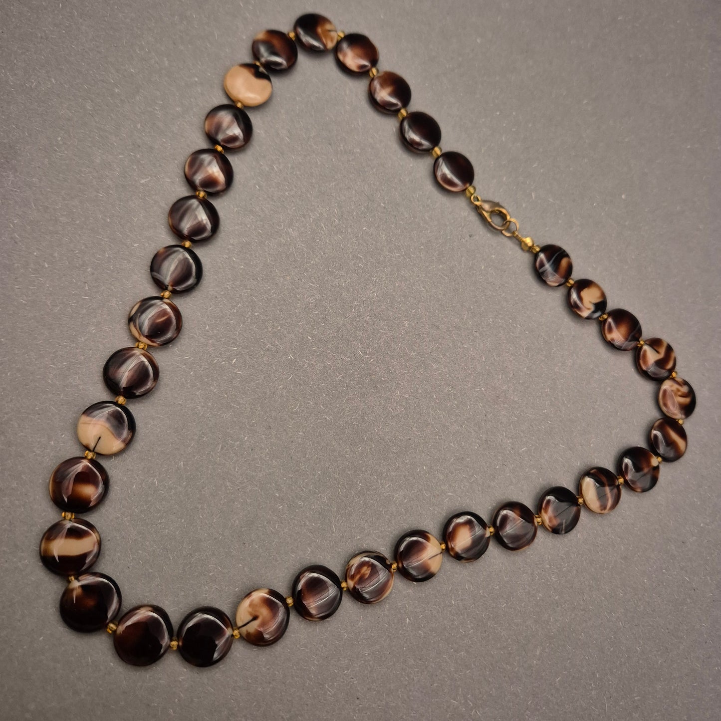 Vintage Halskette in Schildpatt-Optik – Braun marmoriert