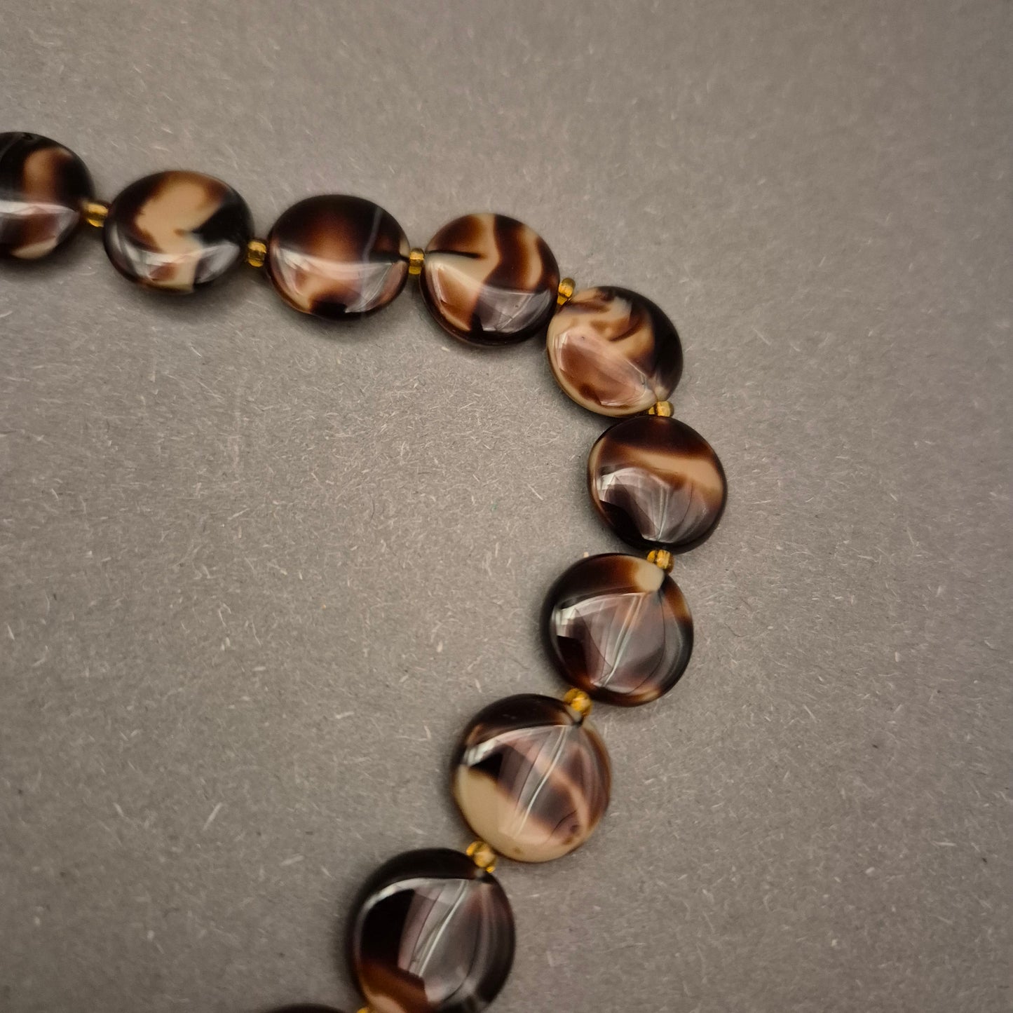 Vintage Halskette in Schildpatt-Optik – Braun marmoriert