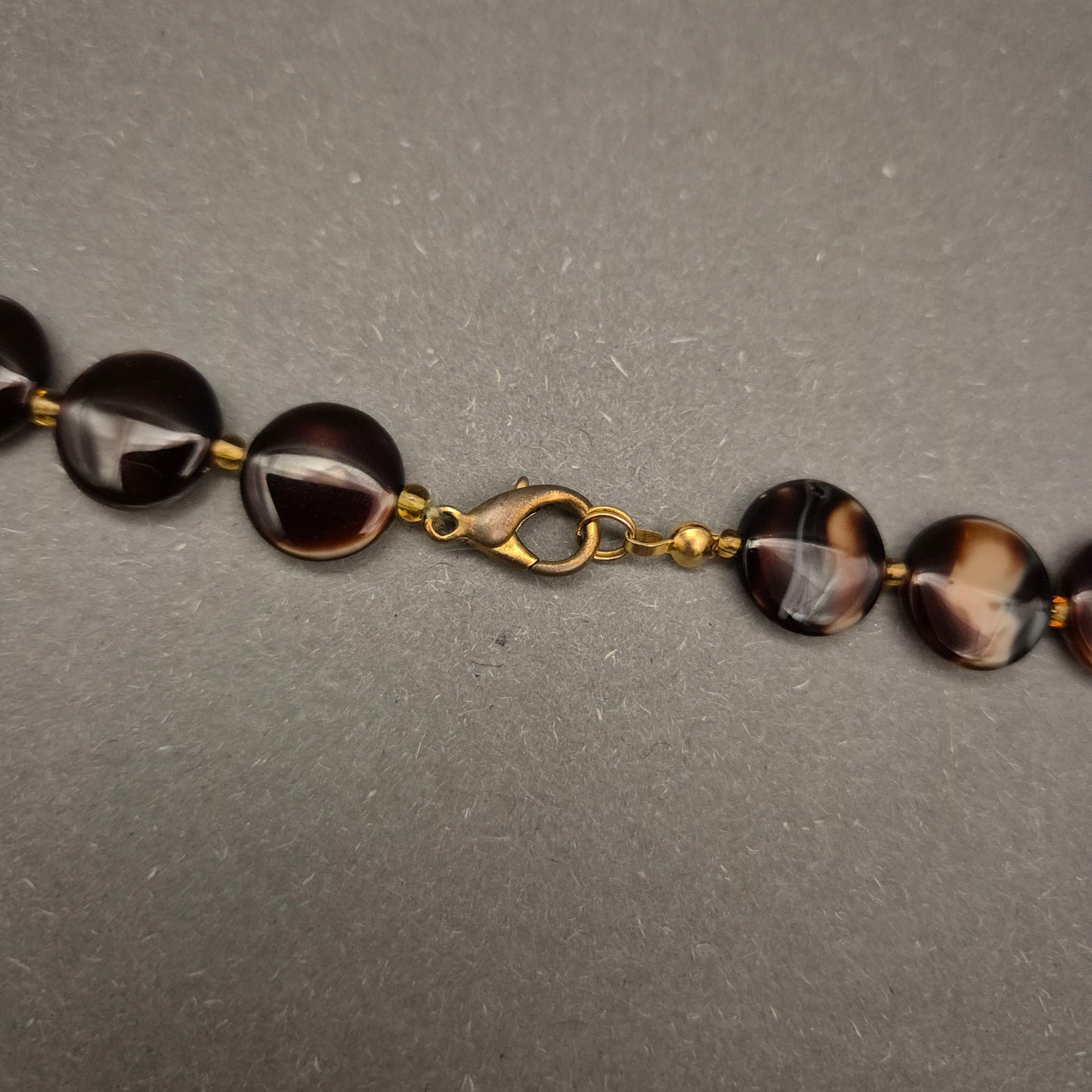 Vintage Halskette in Schildpatt-Optik – Braun marmoriert