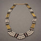 Statement Collier – Mehrreihige Perlenkette mit Gold-Elementen
