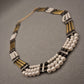 Statement Collier – Mehrreihige Perlenkette mit Gold-Elementen