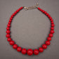 Statement-Kette in knalligem Rot – Verlaufende Acrylperlen