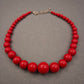 Statement-Kette in knalligem Rot – Verlaufende Acrylperlen